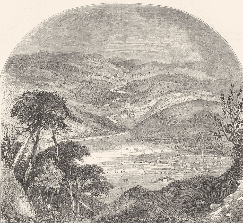 SCOTLAND. Ballater 1850 old antique vintage print picture
